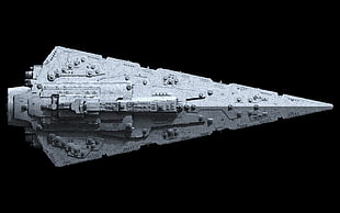 gray spaceship illustration, artwork, Star Wars, Star Destroyer