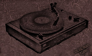 black and brown wooden table, vinyl, dead man funk, vintage