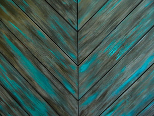 teal and gray wooden board HD wallpaper