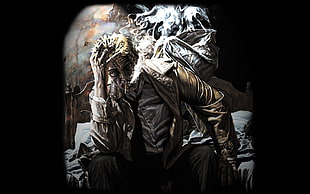 animated man sitting while holding head wallpaper, Constantine, Hellblazer, comic art HD wallpaper