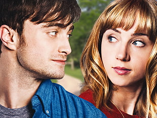 Daniel Radcliff and girl with blonde hair