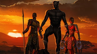 anime characters illustration, Black Panther, King of Wakanda, Nakia HD wallpaper