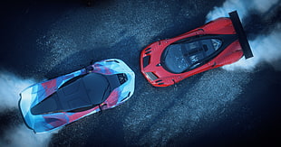 red and blue cars, The Crew, car, Pagani Huayra, Ferrari LaFerrari