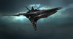 black and grey spacecraft digital wallpaper, science fiction, Star Citizen, spaceship, space