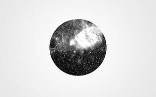 black and gray Moon illustration HD wallpaper