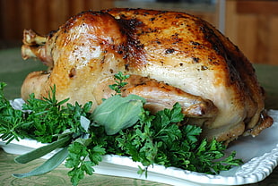 Roasted Chicken with sidedish HD wallpaper