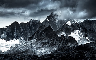 mountain with snow landscape, photography, landscape, nature, mountains