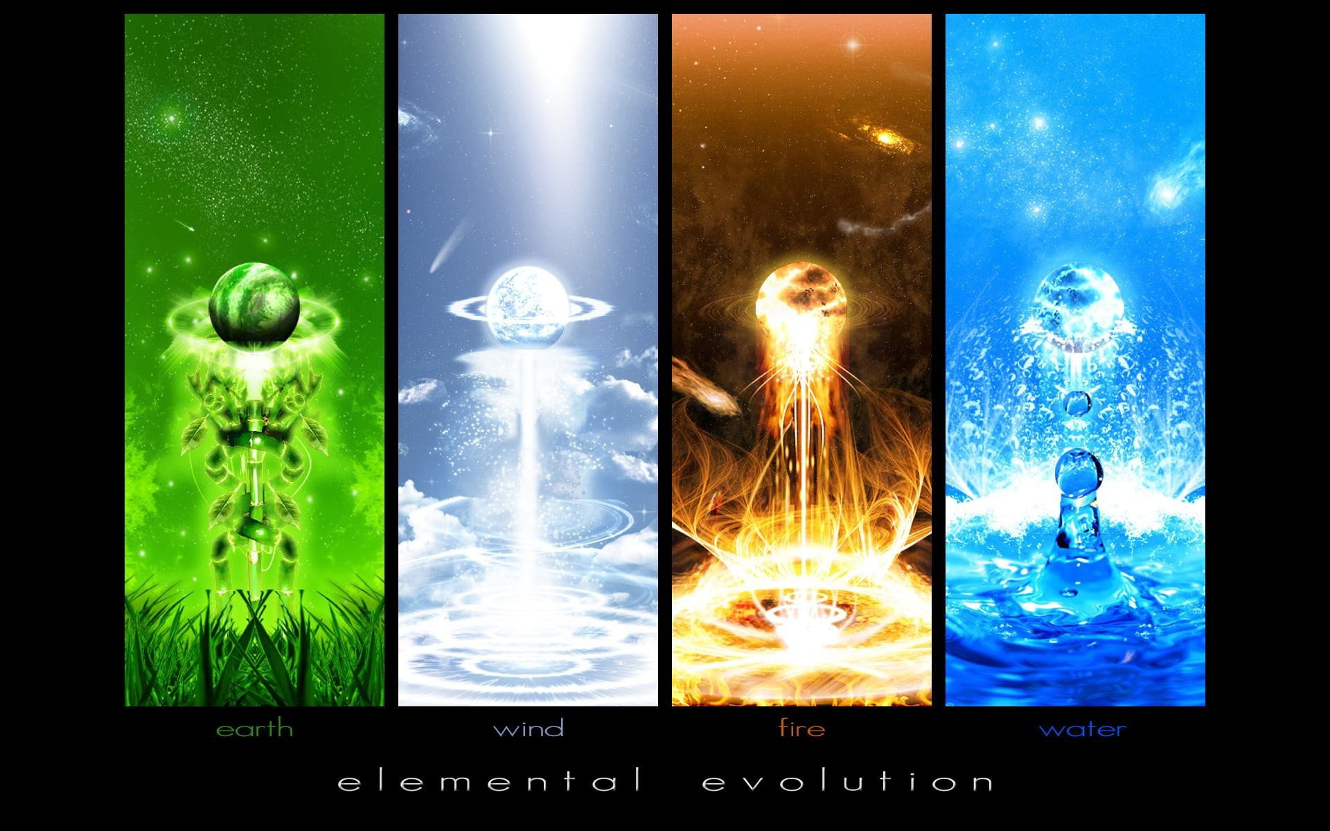 Four elements wallpaper, collage, four elements, nature, fire HD wallpaper  | Wallpaper Flare