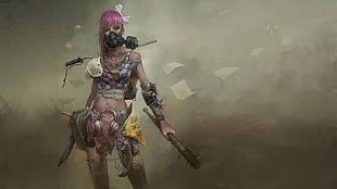 pink haired female character wallpaper, Wasteland 2, apocalyptic, survival HD wallpaper