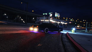 black sedan graphics, Grand Theft Auto V PC, Grand Theft Auto Online HD wallpaper