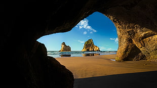 nature, landscape, clouds, cave