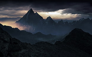 brown mountains, nature, landscape, mountains, clouds