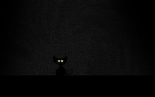 Eyes,  Minimalism,  Black,  Cat HD wallpaper