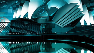 gray building wallpaper, Tron: Legacy, Tron, Daft Punk