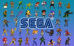 Sega character illustration, video games, Sega, aladdin (games), Sonic the Hedgehog