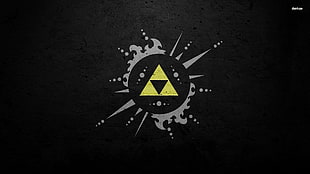 round black and triangular yellow logo, The Legend of Zelda, Nintendo, abstract, video games HD wallpaper