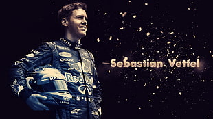 Sebastian Vettel standing holding helmet HD wallpaper