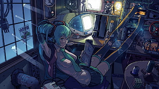 futuristic, Hatsune Miku, anime girls, anime