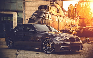 gray BMW E90 sedan HD wallpaper