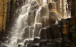 long exposure photo of waterfalls HD wallpaper