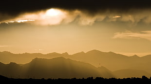 mountain under sunlight, sunset, landscape, mountains, sunlight