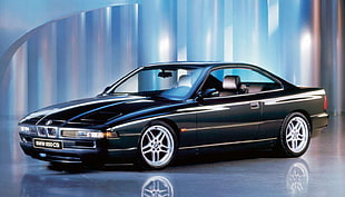 black BMW coupe, BMW, car, vehicle