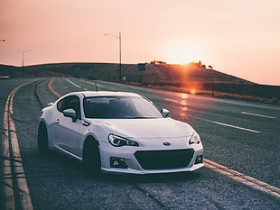 white coupe, car, Subaru, Subaru BRZ