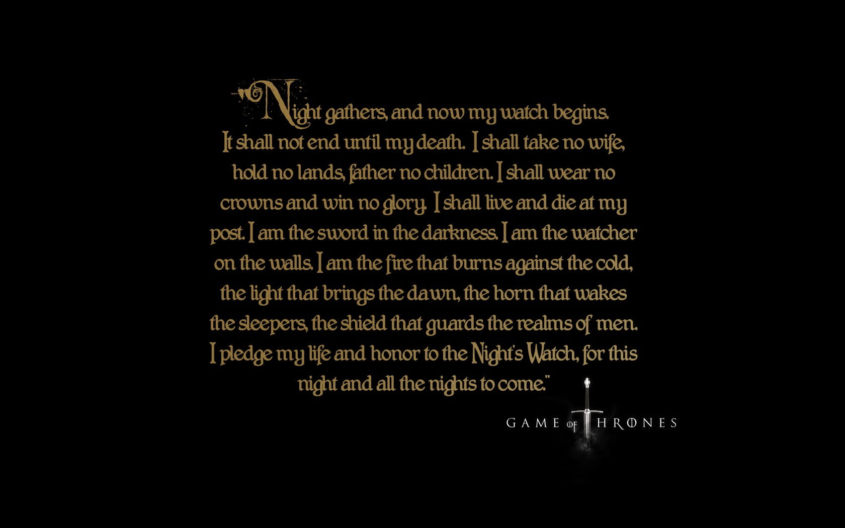 Game of Thrones The Nights Watch poster, Game of Thrones, quote, Night's  Watch HD wallpaper | Wallpaper Flare