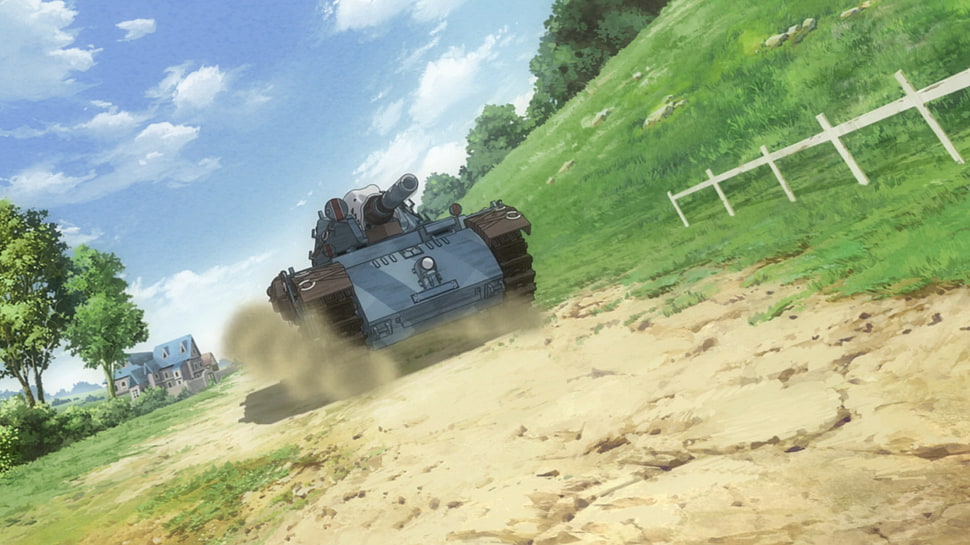 blue armor tank, Senjou no Valkyria, Valkyria Chronicles HD wallpaper