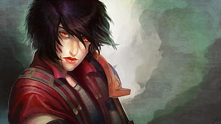 black haired anime character wearing red top wallpaper, Smite, Bellona (Smite) HD wallpaper