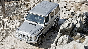 gray Mercedes-Benz vehicle, Mercedes G-Class, Mercedes Benz, silver cars, car HD wallpaper