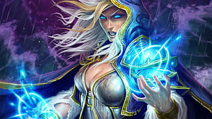 Rylai Crystal Maiden digital wallpaper, video games, Hearthstone, Warcraft, digital art HD wallpaper