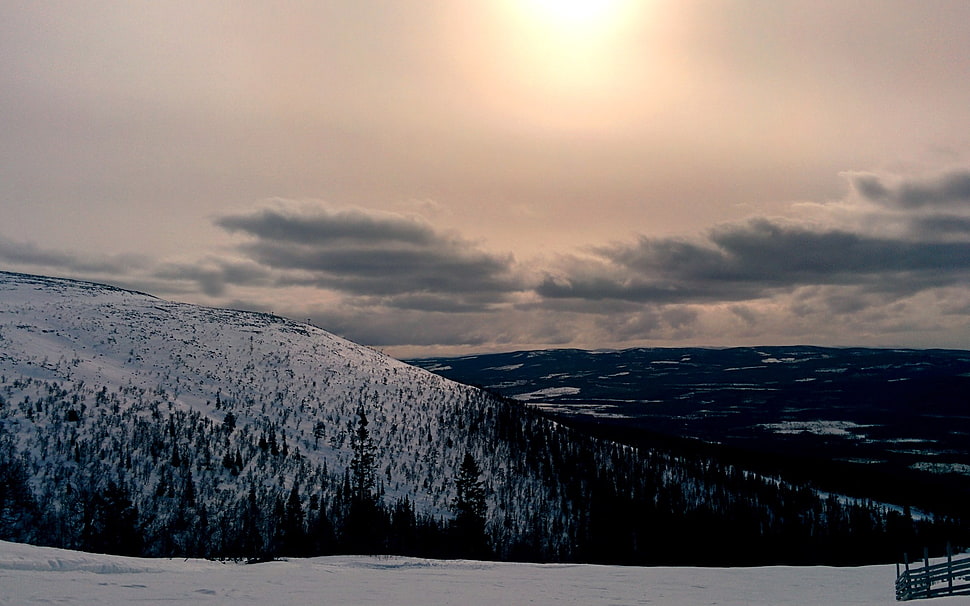 snow covered mountain, Sweden, landscape, Vemdalen, mountains HD wallpaper