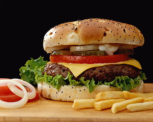 closeup photo of Burger HD wallpaper