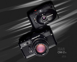 close up photo of black Olympus SLR camera HD wallpaper