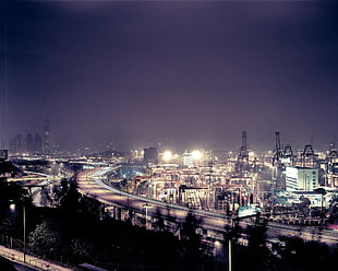 cityscape photo during nighttime HD wallpaper