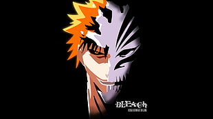 Bleach Ichigo Urusaki poster, Bleach, Kurosaki Ichigo, Hollow, black background HD wallpaper