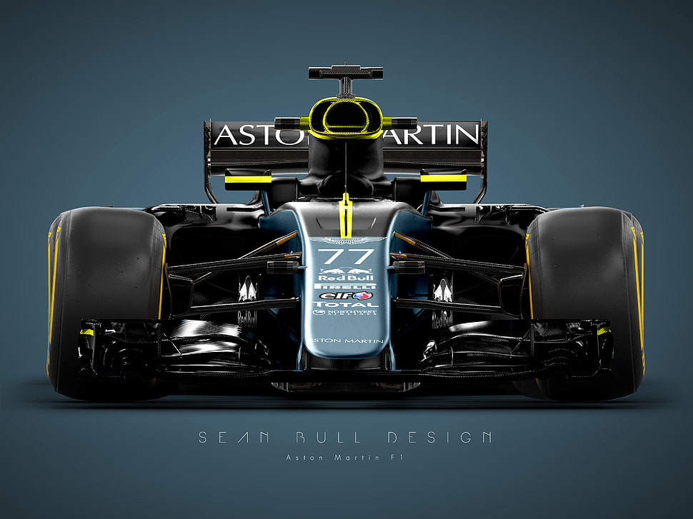 black and green Aston Martin Formula 1 HD wallpaper