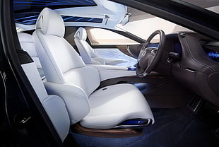 white Lexus vehicle interior HD wallpaper