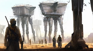 Star Wars AT-AT illustration, Star Wars, artwork, Sand People