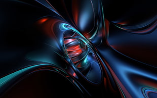 blue,black,and red abstract art HD wallpaper