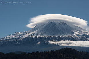 mountain covered with clouds wallpaper, landscape, mountains