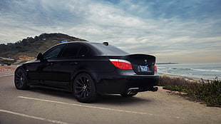 black sedan, car, BMW, BMW M5, e60 HD wallpaper