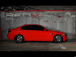 red coupe, BMW, BMW 3 Series (E92), car, red cars HD wallpaper