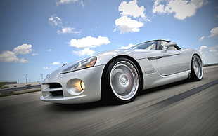 silver-colored BMW sedan, vehicle, car, muscle cars, Dodge Viper SRT10