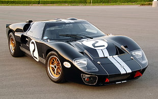 black and white Ford GT coupe, car, Ford GT