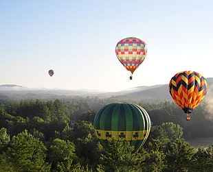 four hot air balloons