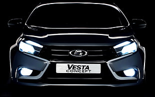 black Lada Vesta Concept, LADA, Vesta, Russia, car HD wallpaper
