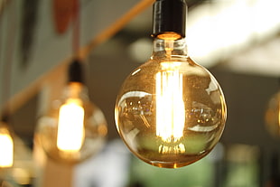 clear glass light bulb, light bulb, abstract HD wallpaper