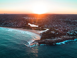 gray concrete city high rise buildings, landscape, aerial view, trees, Australia